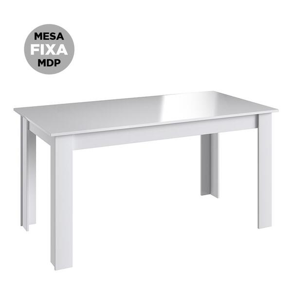 Mesa Fixa De Jantar Cozinha Multiuso 120x78cm - Branco