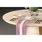 Mesa Fler Redondo 4 Lugares Tampo De Madeira Chanfrado Com Vi