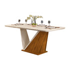 Mesa Forme Retangular 6 Lugares Com Tampo De Madeira 25mm Cha