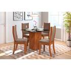 Mesa Formosa C/ 4 Cadeiras Malta - Dj Móveis - Terra / Linho