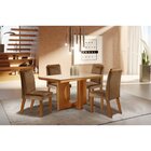 Mesa Frisa 4 Cadeiras Prada1,20x0,80 Castanho Cinamomo/carame
