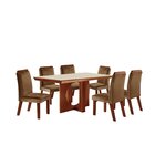 Mesa Frisa 6 Cadeiras Prada 1,60x0,80 Castanho Prêmio/caramel