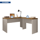 Mesa Funcional Em L Escrivaninha Moderna Mdp Escritório Cacao