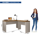 Mesa Funcional Em L Escrivaninha Moderna Mdp Escritório Cacao