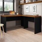 Mesa Funcional Em L Escrivaninha Moderna Mdp Escritório Nogue