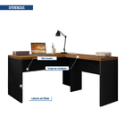Mesa Funcional Em L Escrivaninha Moderna Mdp Escritório Nogue