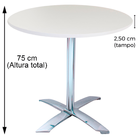 Mesa Gama Dobrável em Alumínio 75 cm (Altura) com Tampo em MD