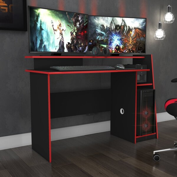 Mesa Gamer 130cm Evolution Msm 448  Preto/vermelho