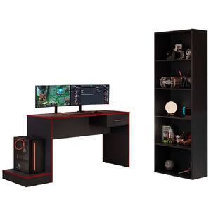 Setup Conjunto Mesa Gamer 1 Gaveta E Estante Livreiro Arly | Leroy Merlin
