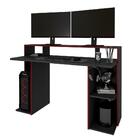 Mesa Gamer 1 Gaveta Permobili Chumbo/vermelho