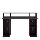 Mesa Gamer 1 Gaveta Permobili Chumbo/vermelho