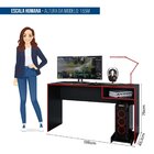 Mesa Gamer 1 Nicho Com Apoio Para Cpu Pixel  Preto Tx/vermelho