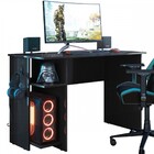 Mesa Gamer 2 Prateleiras Preto Fosco 3875 - Qmovi