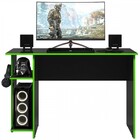 Mesa Gamer 2 Prateleiras Preto Fosco/verde 3875 - Qmovi