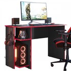 Mesa Gamer 2 Prateleiras Preto Fosco/vermelho 3875 - Qmovi