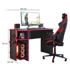 Mesa Gamer 2 Prateleiras Preto Fosco/vermelho  - Qmovi