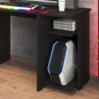 Mesa Gamer 2 Prateleiras Preto - Móveis Paraná