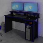 Mesa Gamer 89,5X136X60cm Madeira Preto e Azul TecnoMobili