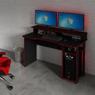 Mesa Gamer 89,5X136X60cm Madeira Preto e Vermelho TecnoMobili