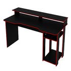 Mesa Gamer 89,5X136X60cm Madeira Preto e Vermelho TecnoMobili