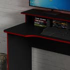 Mesa Gamer 89,5X136X60cm Madeira Preto e Vermelho TecnoMobili