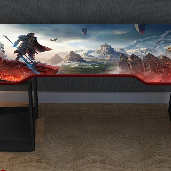 Mesa Gamer Adesivada Fantasy 1 Prateleira 1 Nicho 136cm Espre