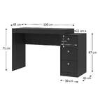 Mesa Gamer Austin 3 Gavetas Onix - Moville