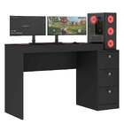 Mesa Gamer Austin 3 Gavetas Onix - Moville
