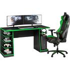 Mesa Gamer Boost Preta E Verde