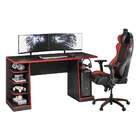 Mesa Gamer Boost Preta E Vermelha