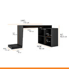 Mesa Gamer Com Estante Lateral 173 X 82 Cm Nichos Mdp Preto -