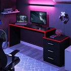 Mesa Gamer Com Gaveteiro 3 Gavetas Drx-5000 Preto/vermelho