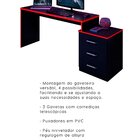 Mesa Gamer Com Gaveteiro 3 Gavetas Drx-5000 Preto/vermelho