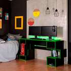 Mesa Gamer Com Led Blocks Preta E Verde