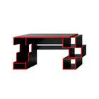 Mesa Gamer Com Led Blocks Preta E Vermelha