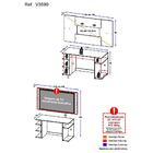 Mesa Gamer Com Painel E Suporte Tv 55" Guilda Multimóveis V35