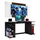 Mesa Gamer Com Painel E Suporte Tv 65" Guilda Multimóveis Pre