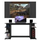 Mesa Gamer Com Painel Tv 65" Multimóveis Guilda  Fg3585 Preto
