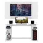 Mesa Gamer Com Painel Tv 65" Multimóveis Guilda Fg3585 Branca