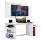 Mesa Gamer Com Painel Tv 65" Multimóveis Guilda Fg3585 Branca