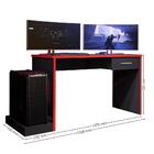 Mesa Gamer Com Plataforma Versátil Ventelle Preto Vermelho