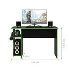 Mesa Gamer Com Suporte De Fone Zalie Preto Verde