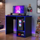 Mesa Gamer Compacta Px X 90cm Preto E Azul Preto/azul
