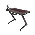 Mesa Gamer Compacta Reta Para 2 Monitores Preto e Vermelho Co