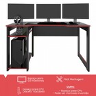 Mesa Gamer Dark Para 3 Monitores Preto/vermelho - Pnr Móveis