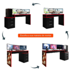 Mesa Gamer Drx 5000 Bandeira Eua Multiuso Com 3 Gavetas - Pre