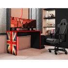 Mesa Gamer Drx 9000 Bandeira Uk Multiuso Com 3 Gavetas - Pret