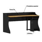 Mesa Gamer Em Madeira Maciça - Carvalho/preto