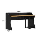 Mesa Gamer Em Madeira Maciça - Carvalho/preto