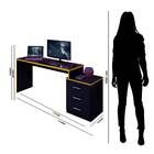 Mesa Gamer Escritório Drx5000 Preto/amarelo - Montanaris Decor